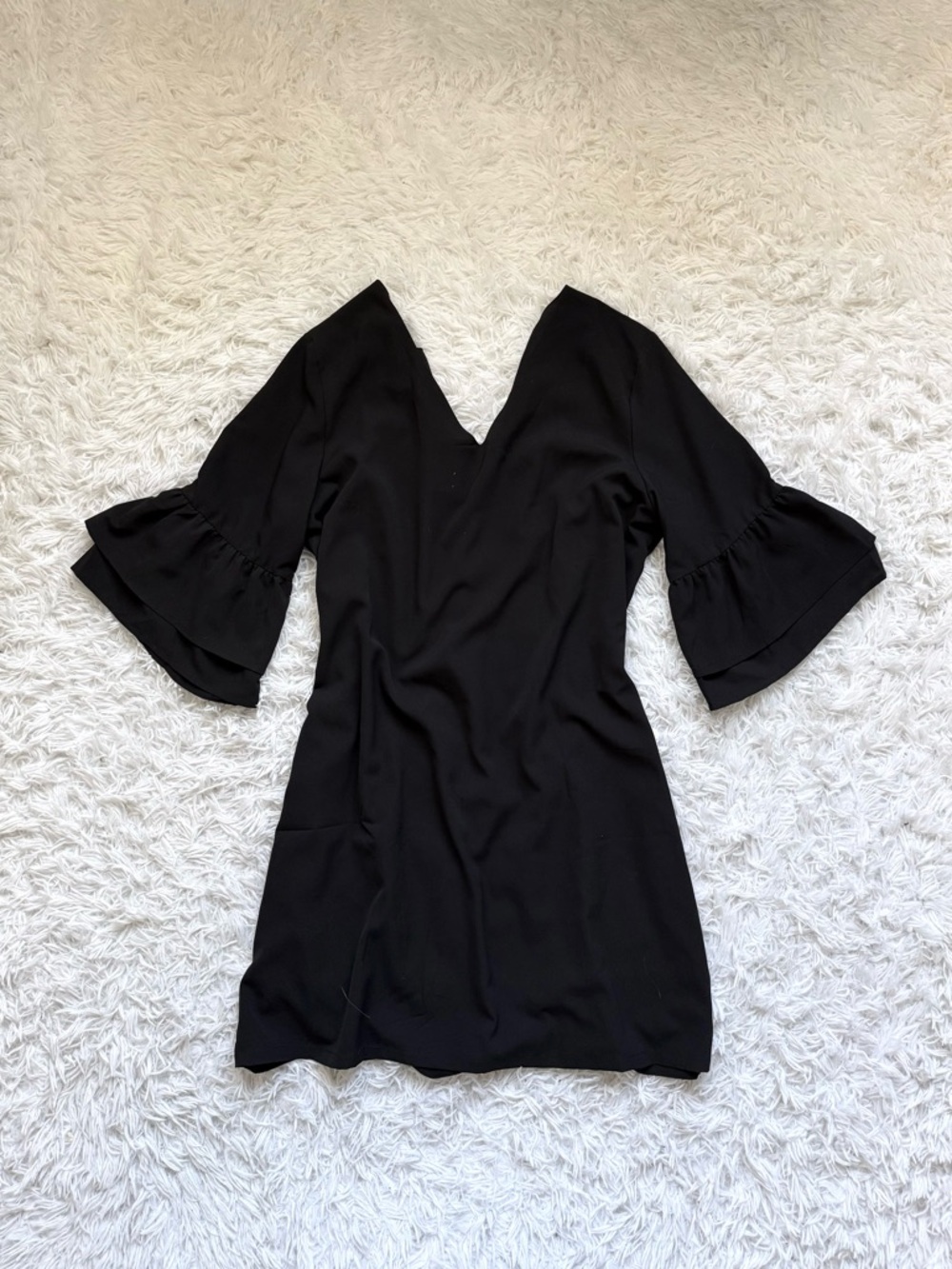 Women’s Black Mini Dress with Bell Sleeves